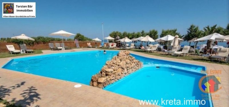 Skaleta Rethymno Kreta, Rethymno, 3 Sterne Hotelanlage direkt am Strand zu verkaufen. Gewerbe kaufen